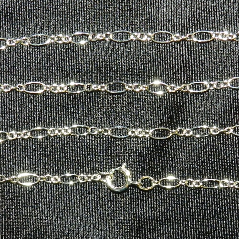 NEW 16" Figaro 2.1mm .925 Sterling Silver Chain Necklace Spring Ring Clasp CN234 - Picture 3 of 3